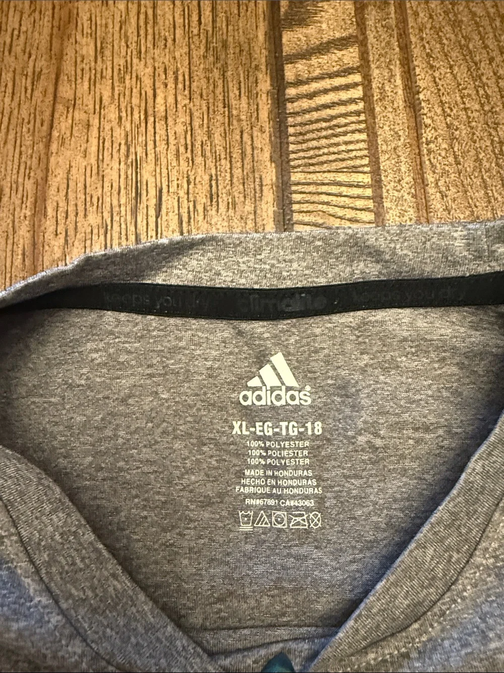 adidas Gray Heather Short Sleeve Athletic Tee